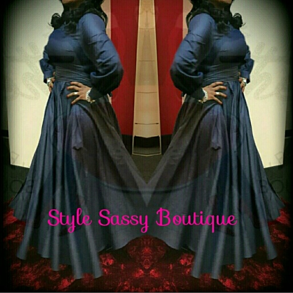 NWT - Denim Full Maxi Dress - Picture 2 of 2